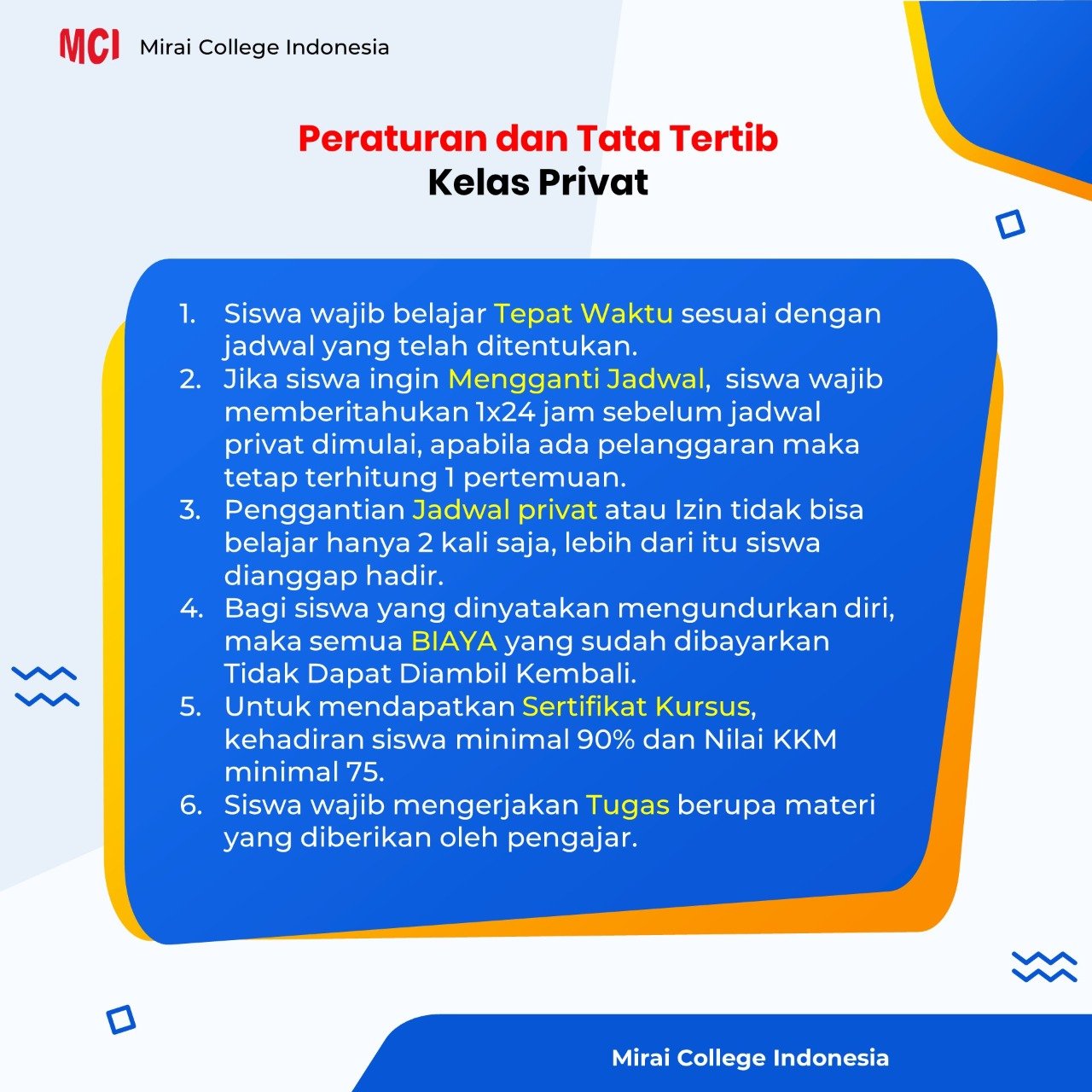 Peraturan dan tata tertib kelas